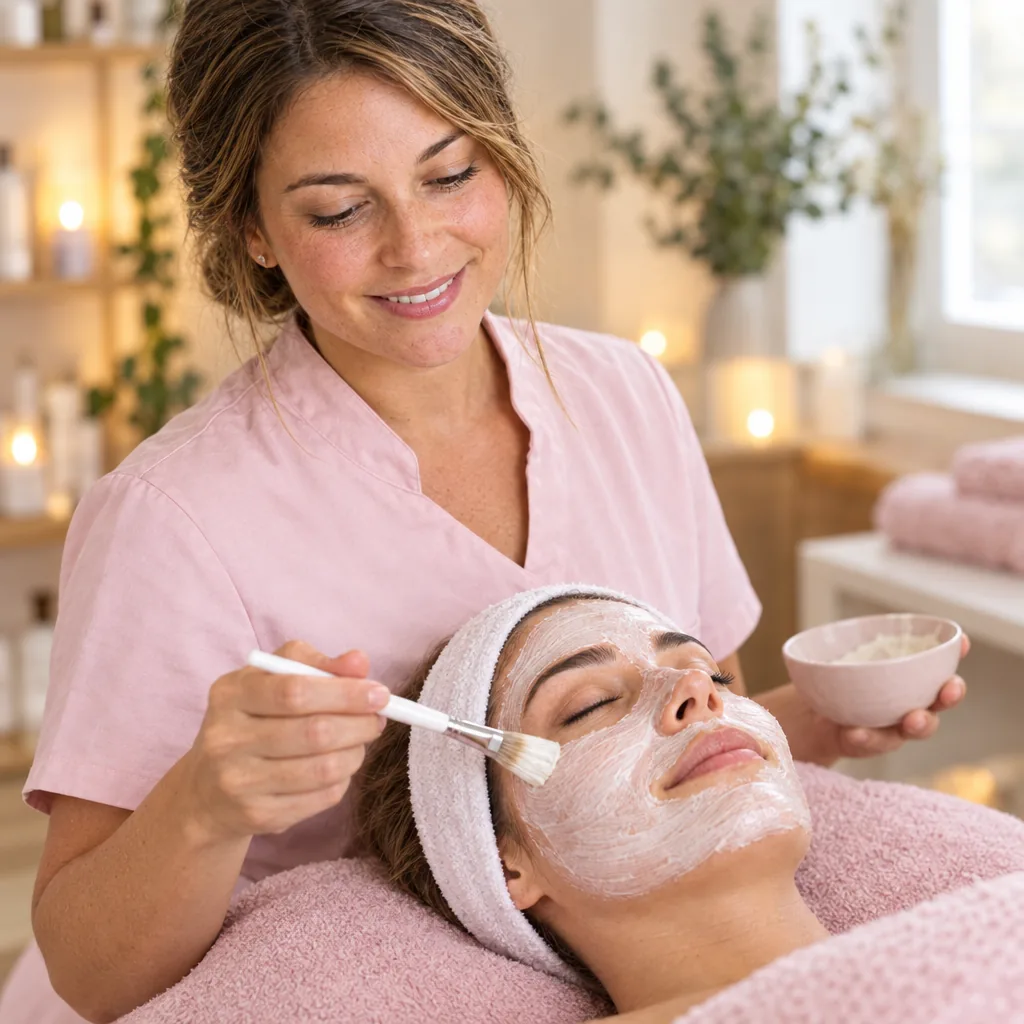 Soin du visage réalisé avec douceur
