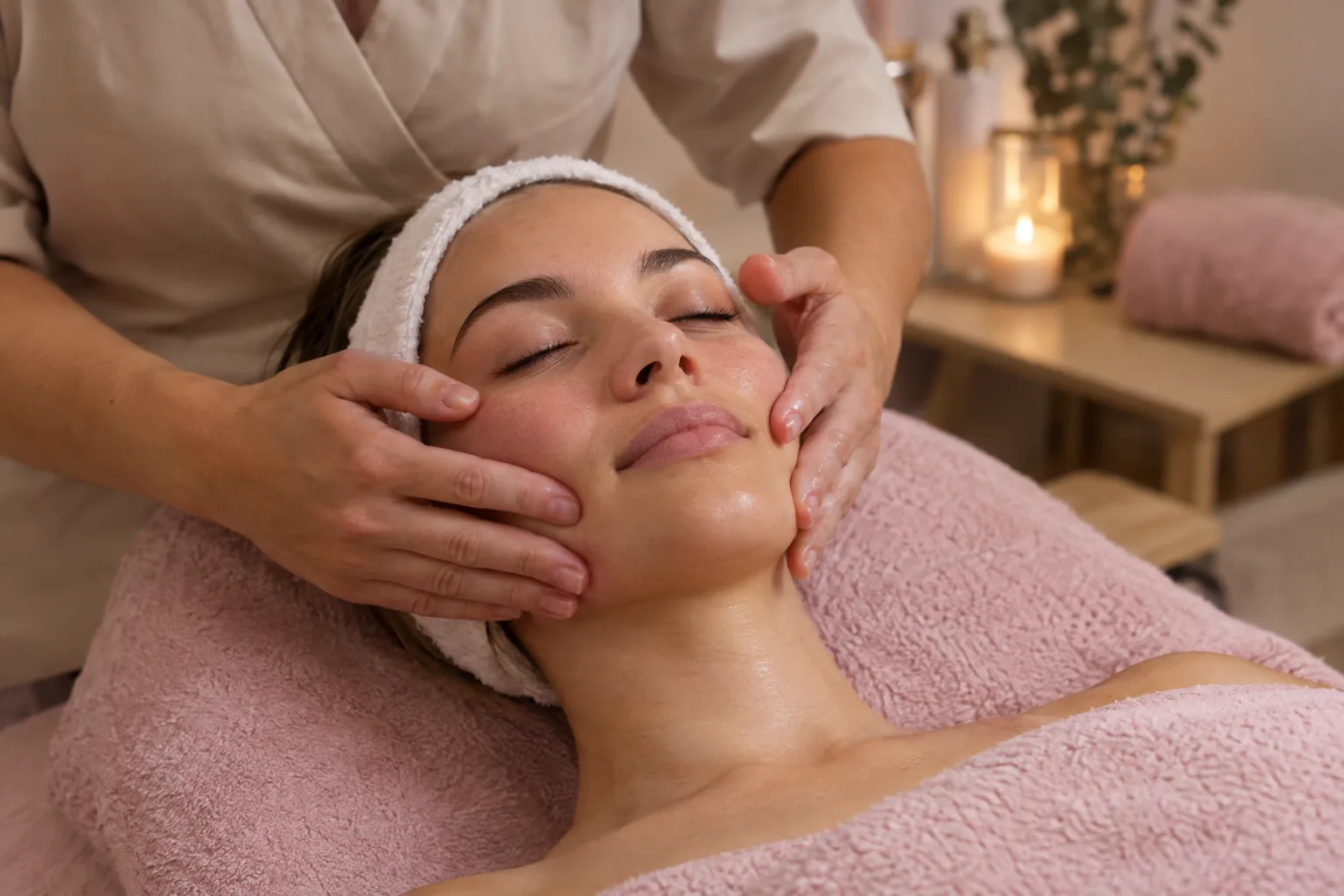 Soin du visage relaxant en cabine